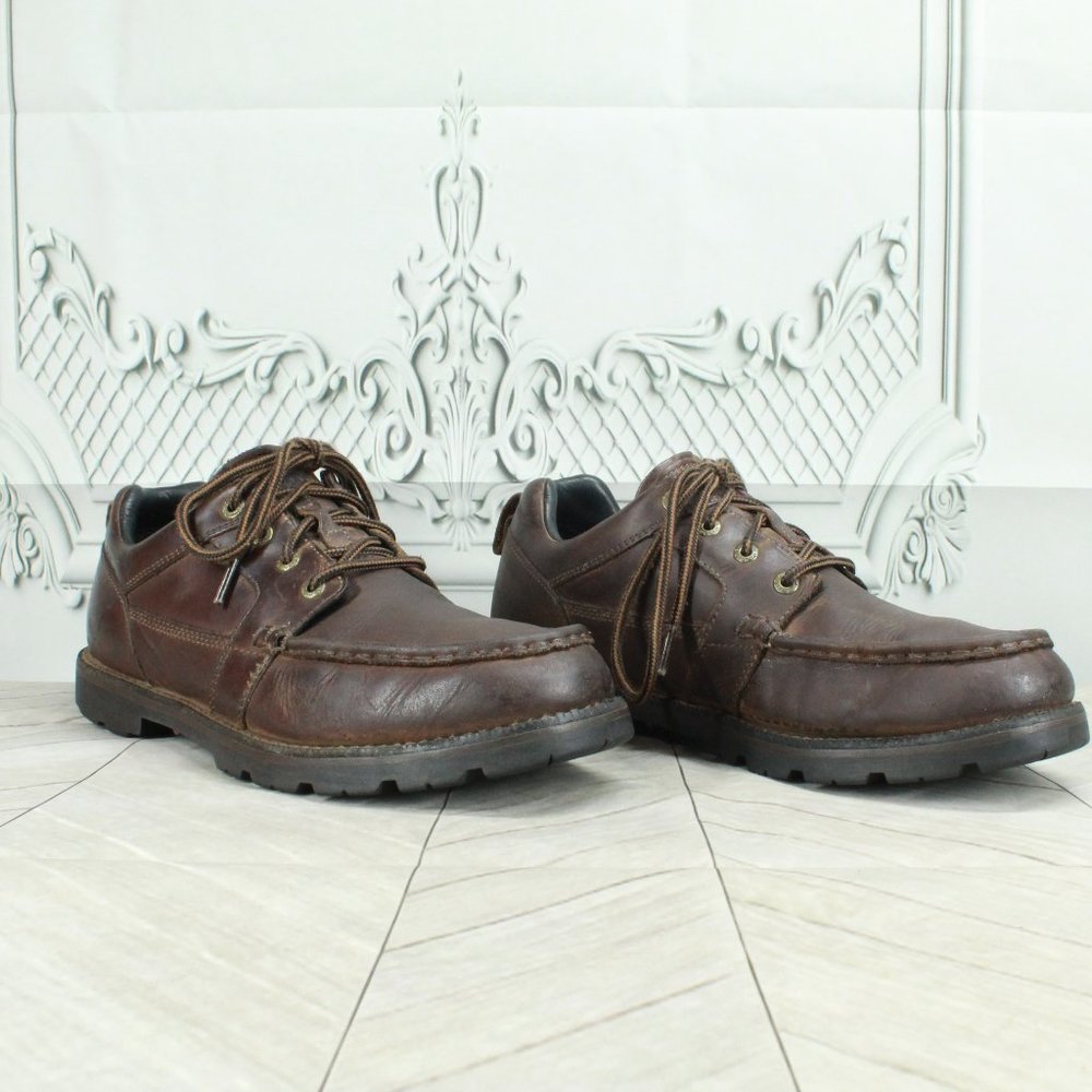 LL BEAN Brown Leather Waterproof Lace Up Oxford Shoes Size 9 - Picture 2 of 8